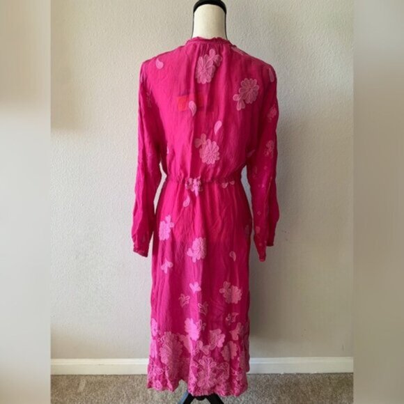 NWT Johnny Was Daisy Leonna Pink Floral Midi Dress - Picture 7 of 12